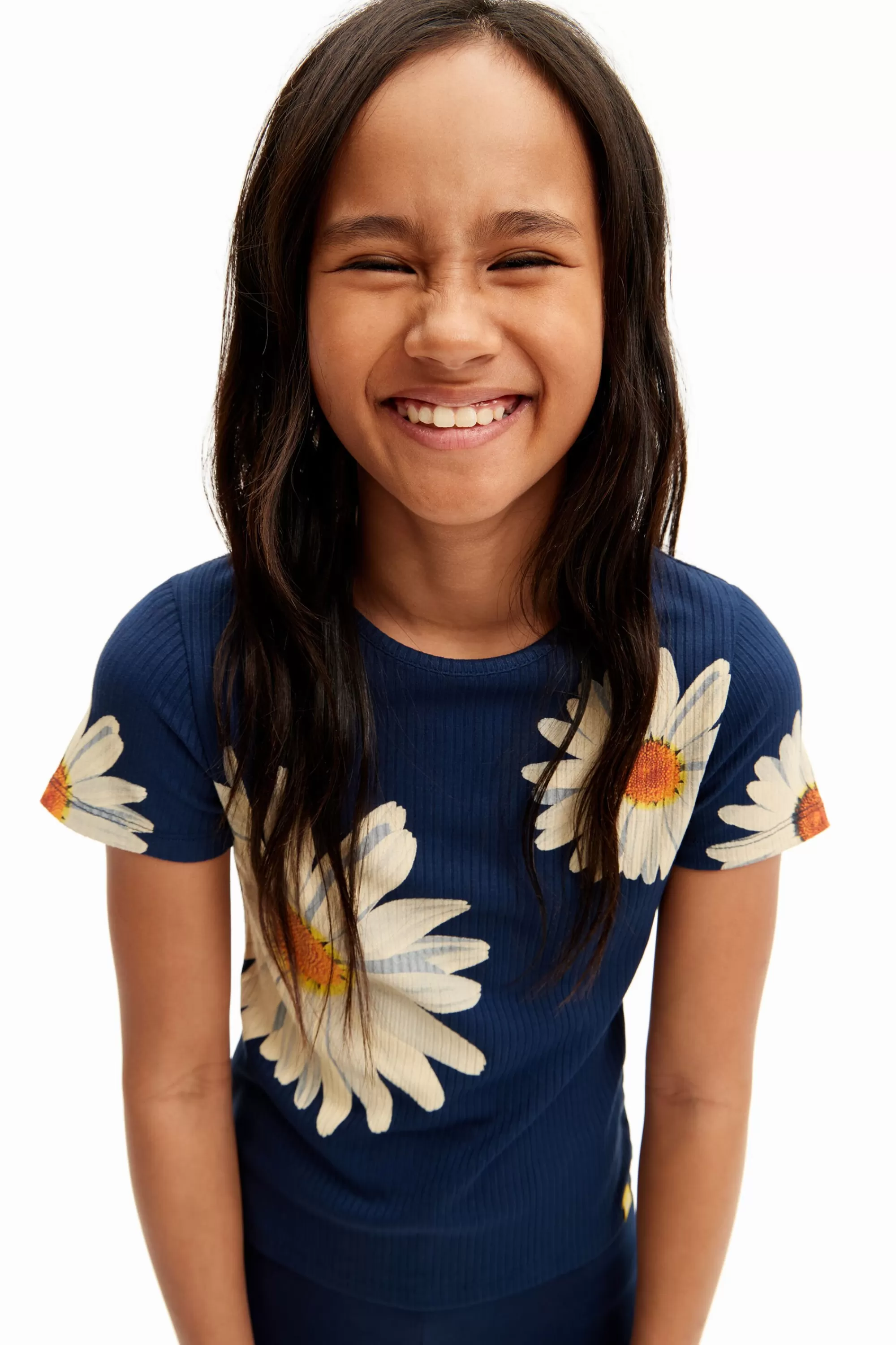 Desigual T-shirts And Shirts>Ribbed daisy T-shirt