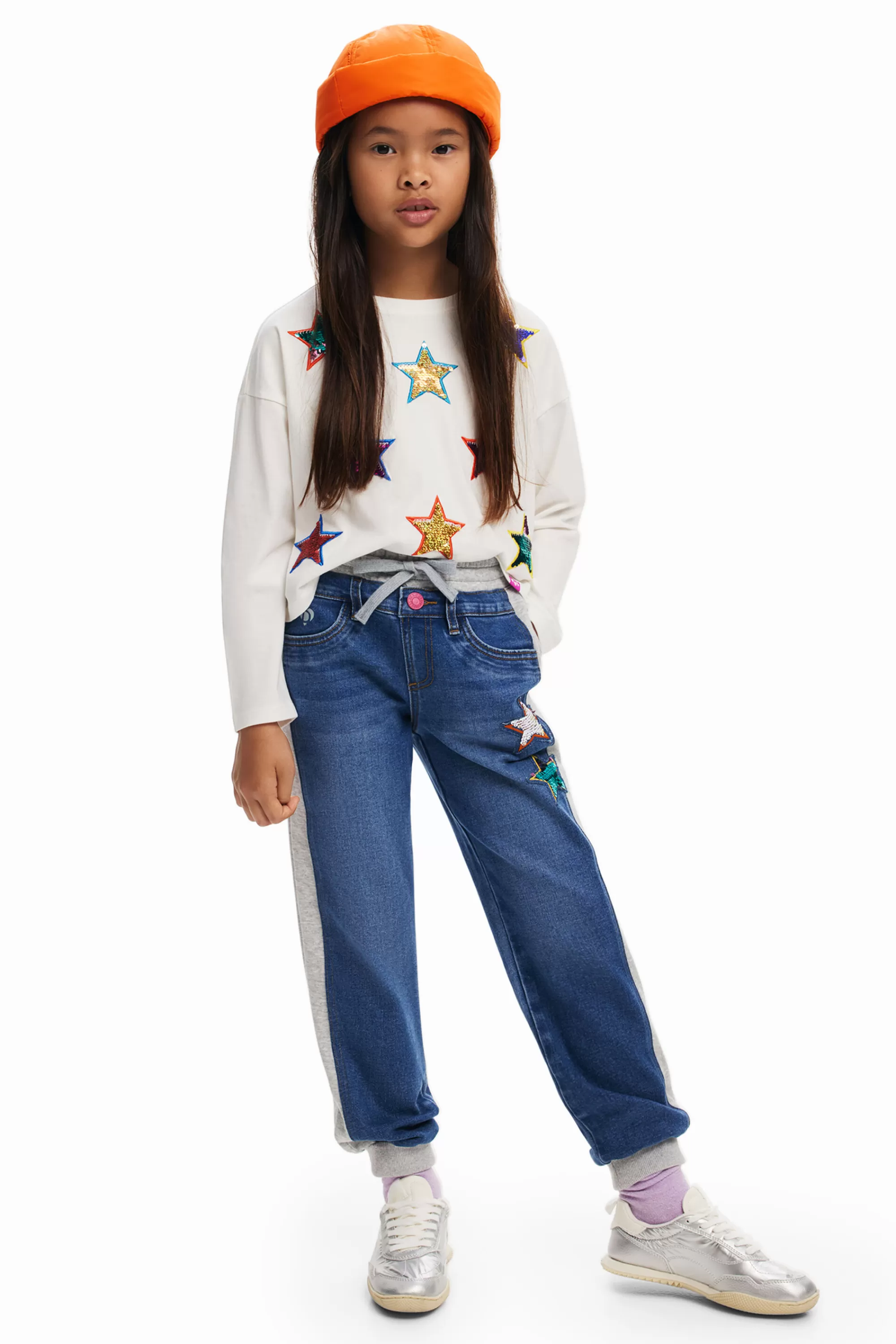 Desigual Skirts And Trousers>Ribbed star jogger pants