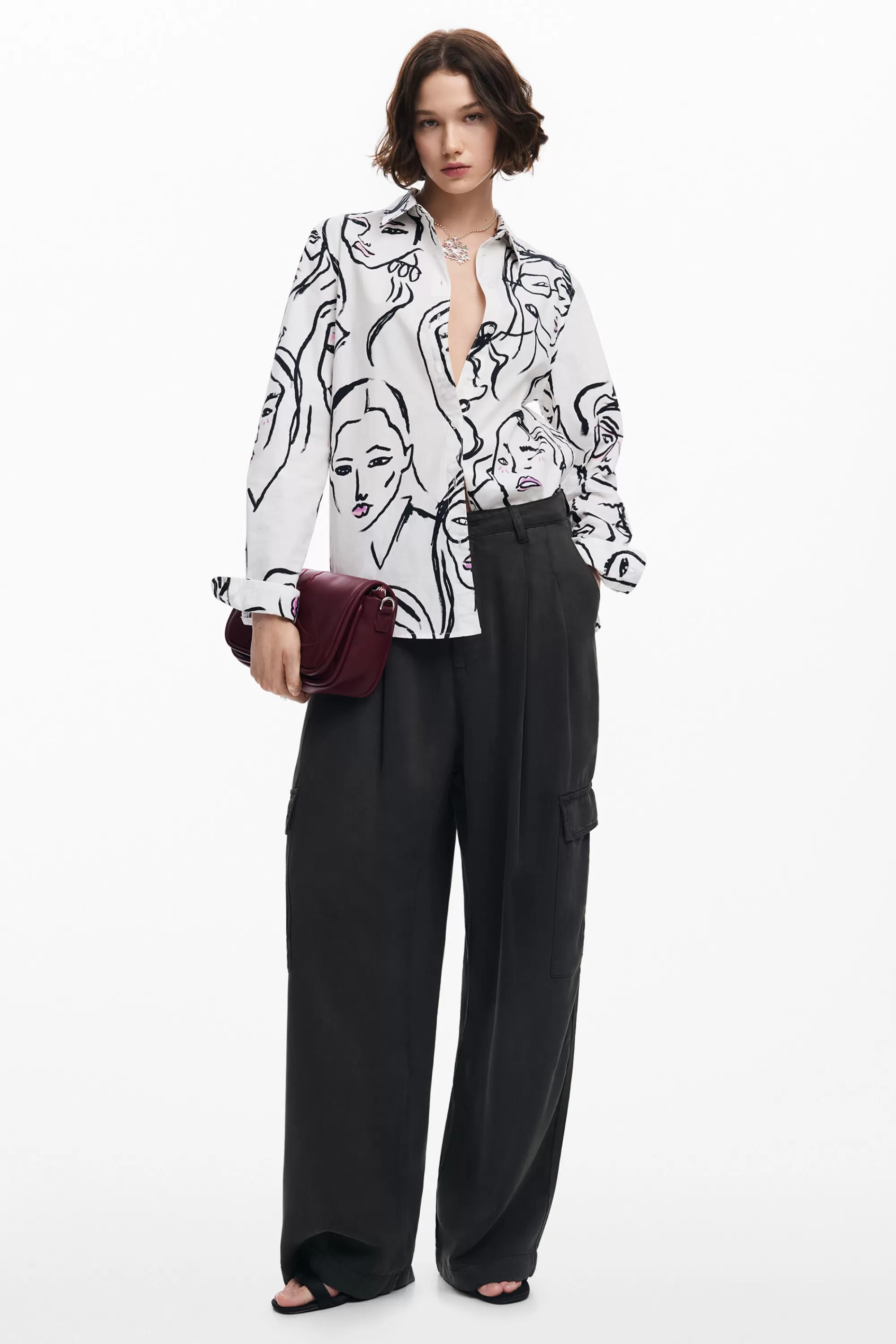 Desigual Shirts And Blouses>Shirt with face print