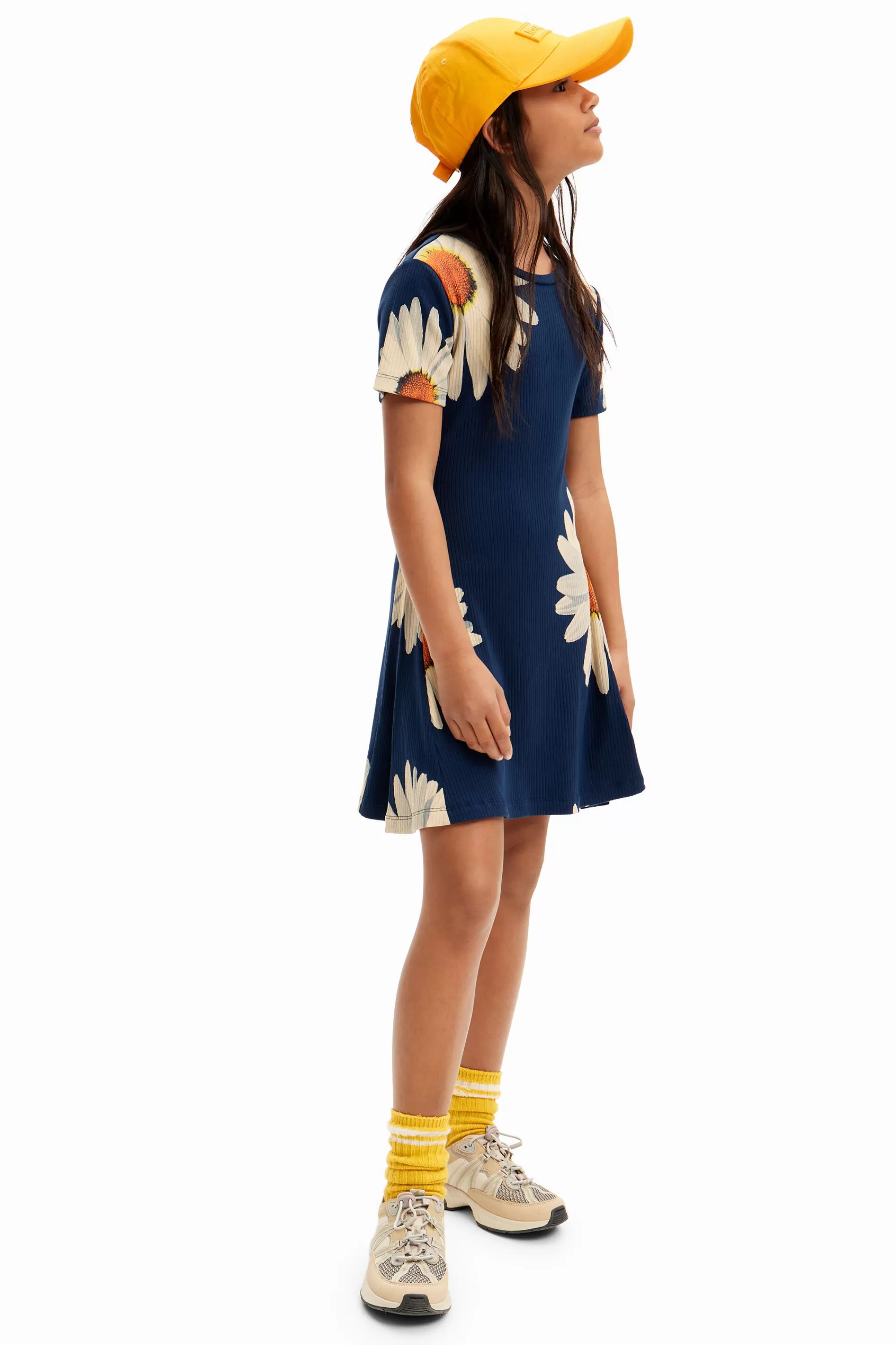 Desigual Dresses>Short ribbed daisy dress