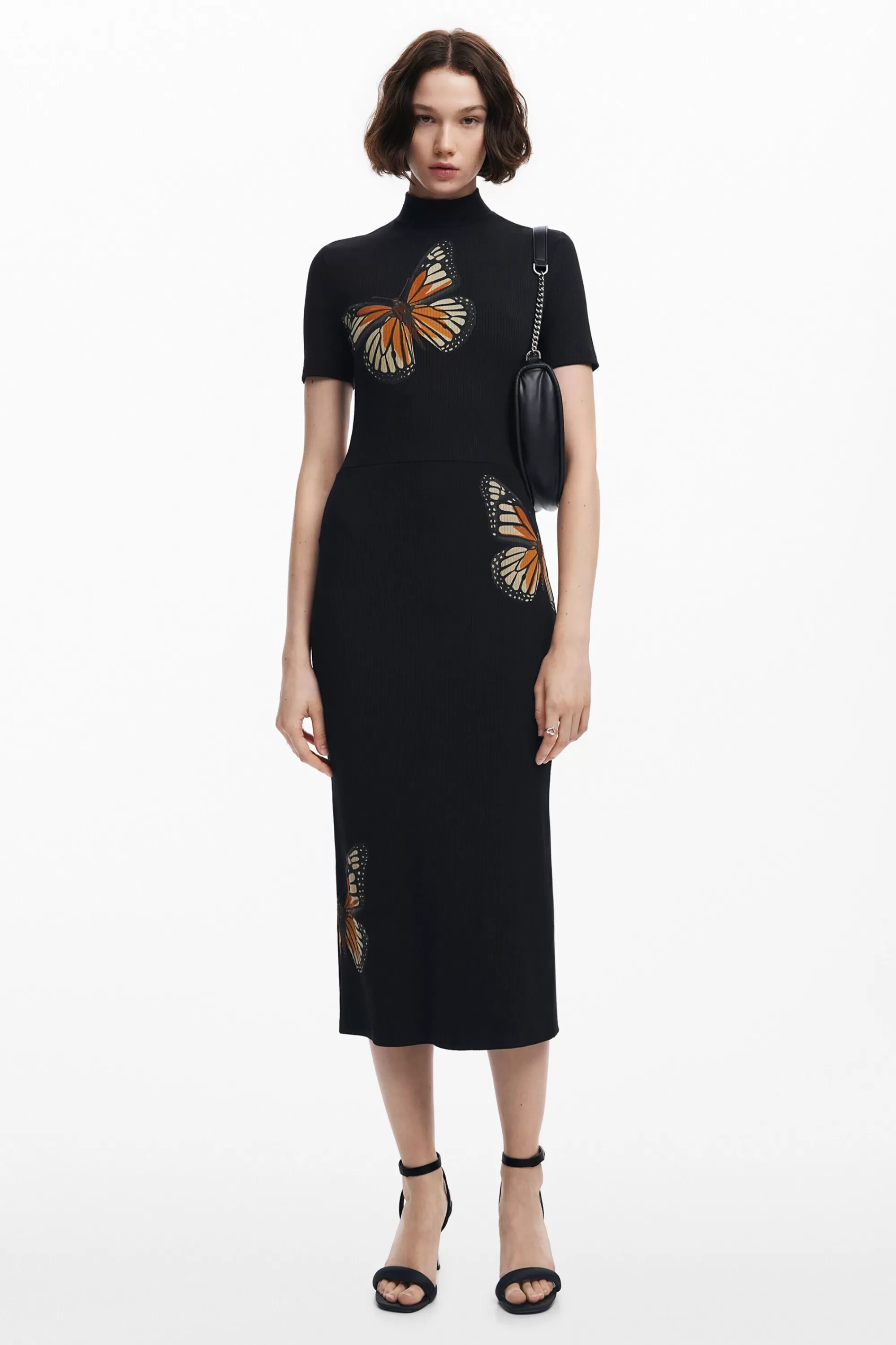 Desigual Dresses And Jumpsuits>Slim midi butterfly dress