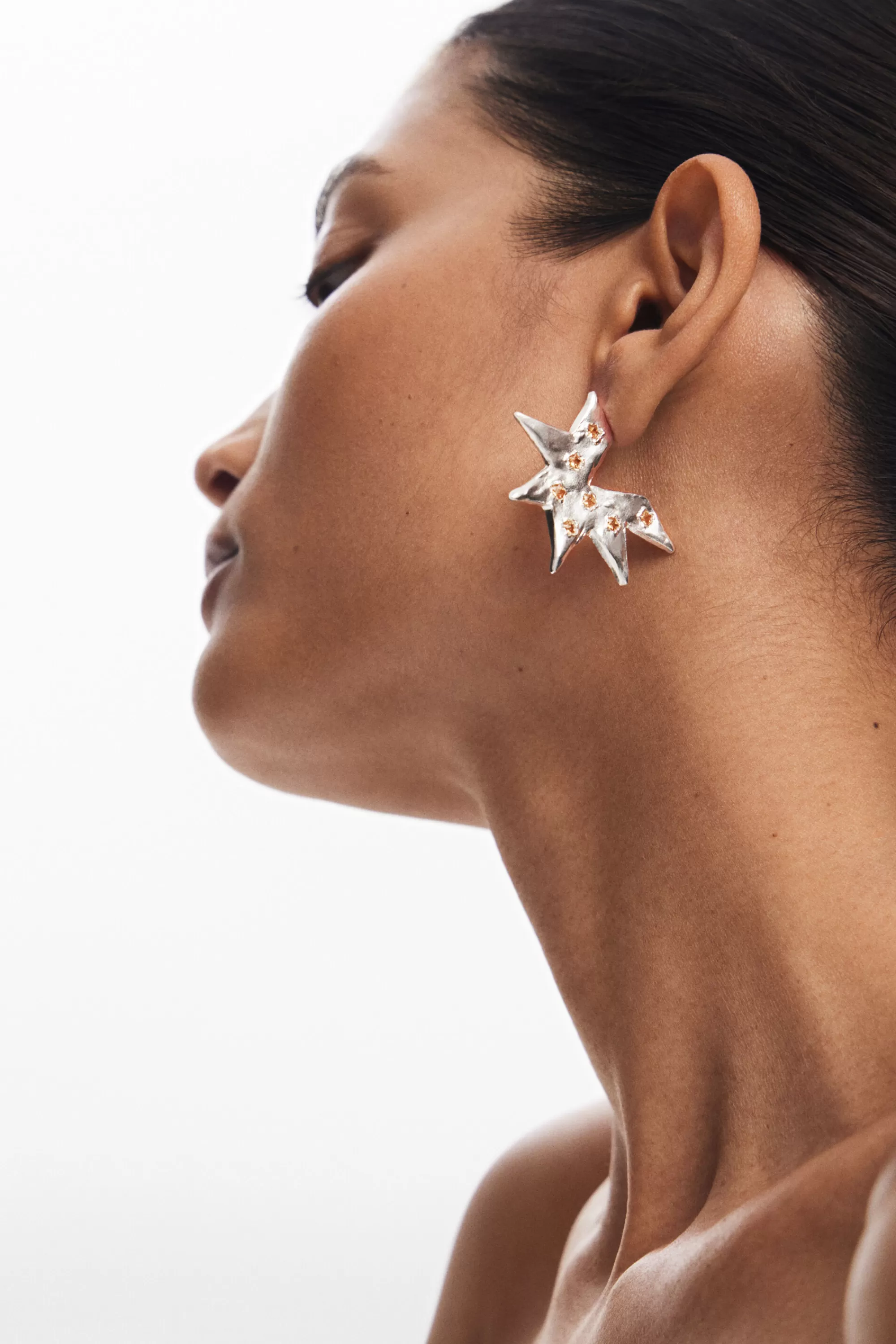 Desigual Jewelry>Star-shaped silver earrings Zalio