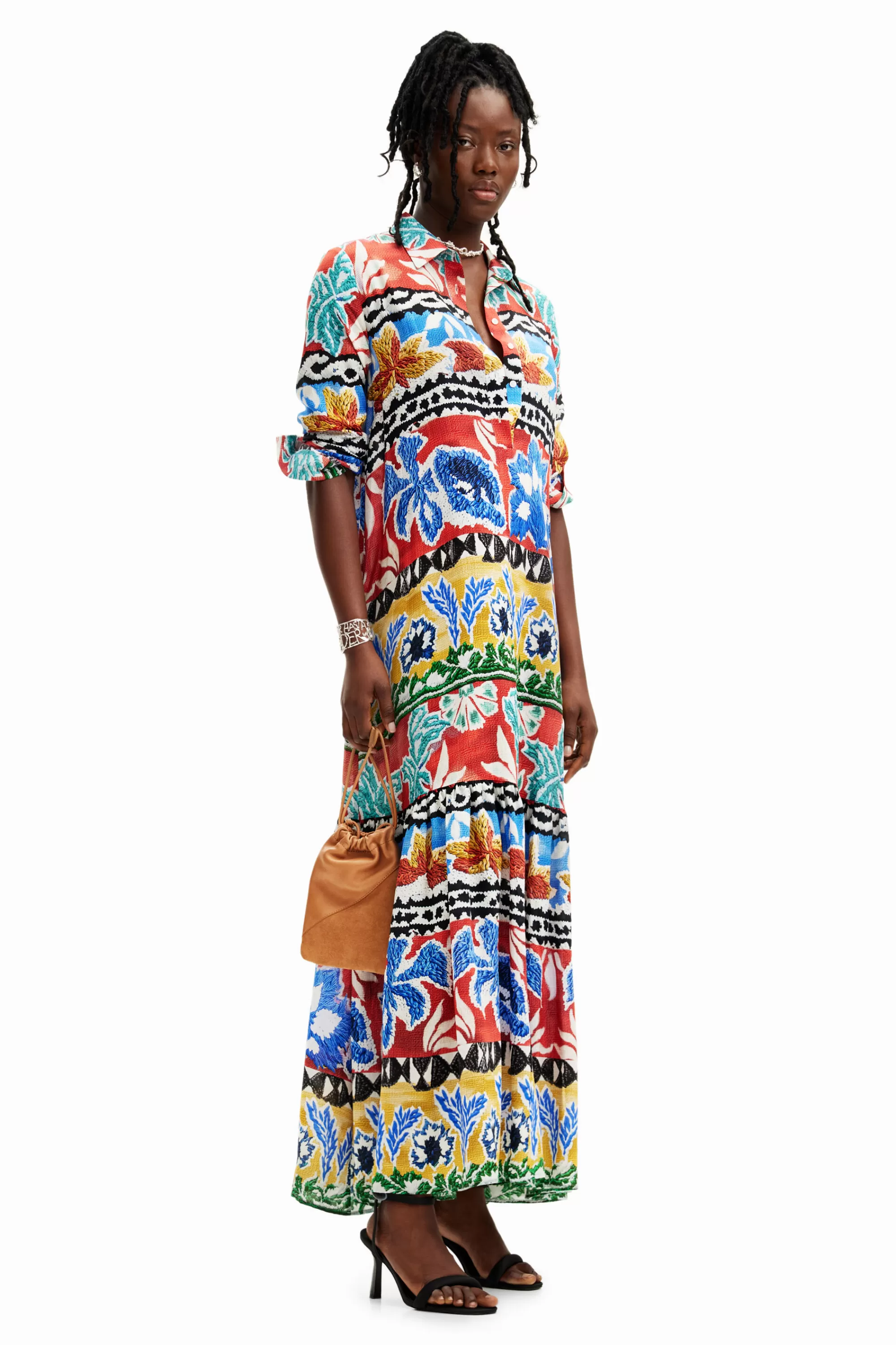 Desigual Dresses And Jumpsuits>Stella Jean long ethnic shirt dress