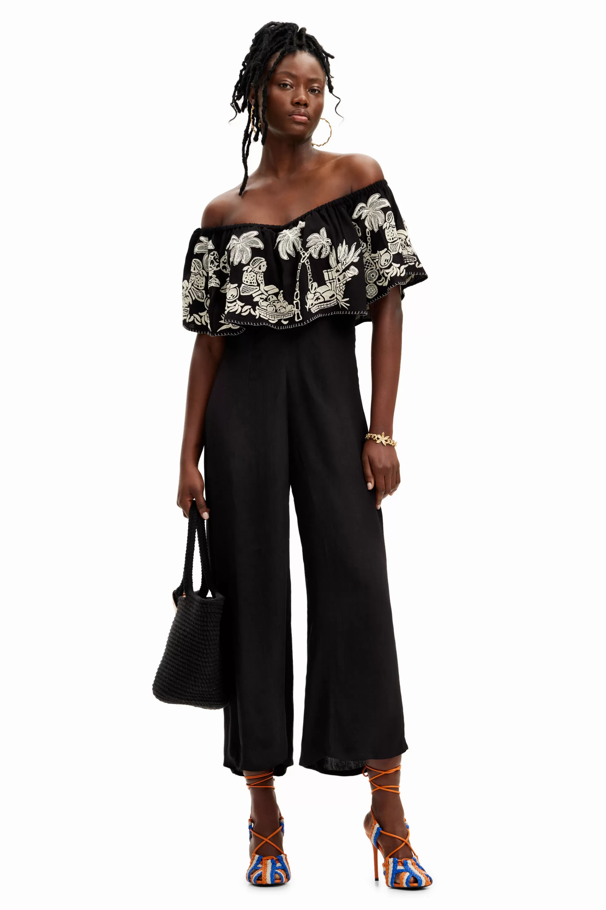 Desigual Pants>Stella Jean palm midi jumpsuit