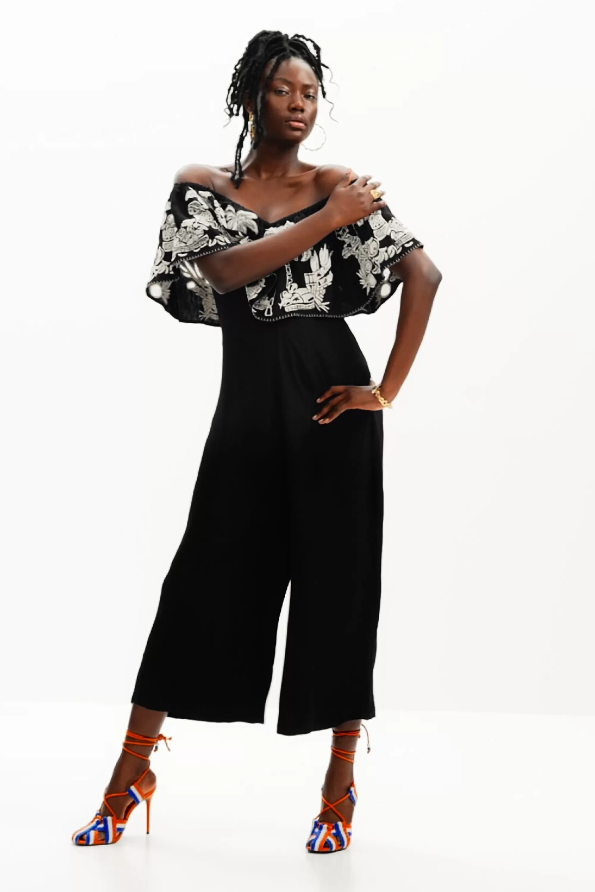 Desigual Pants>Stella Jean palm midi jumpsuit