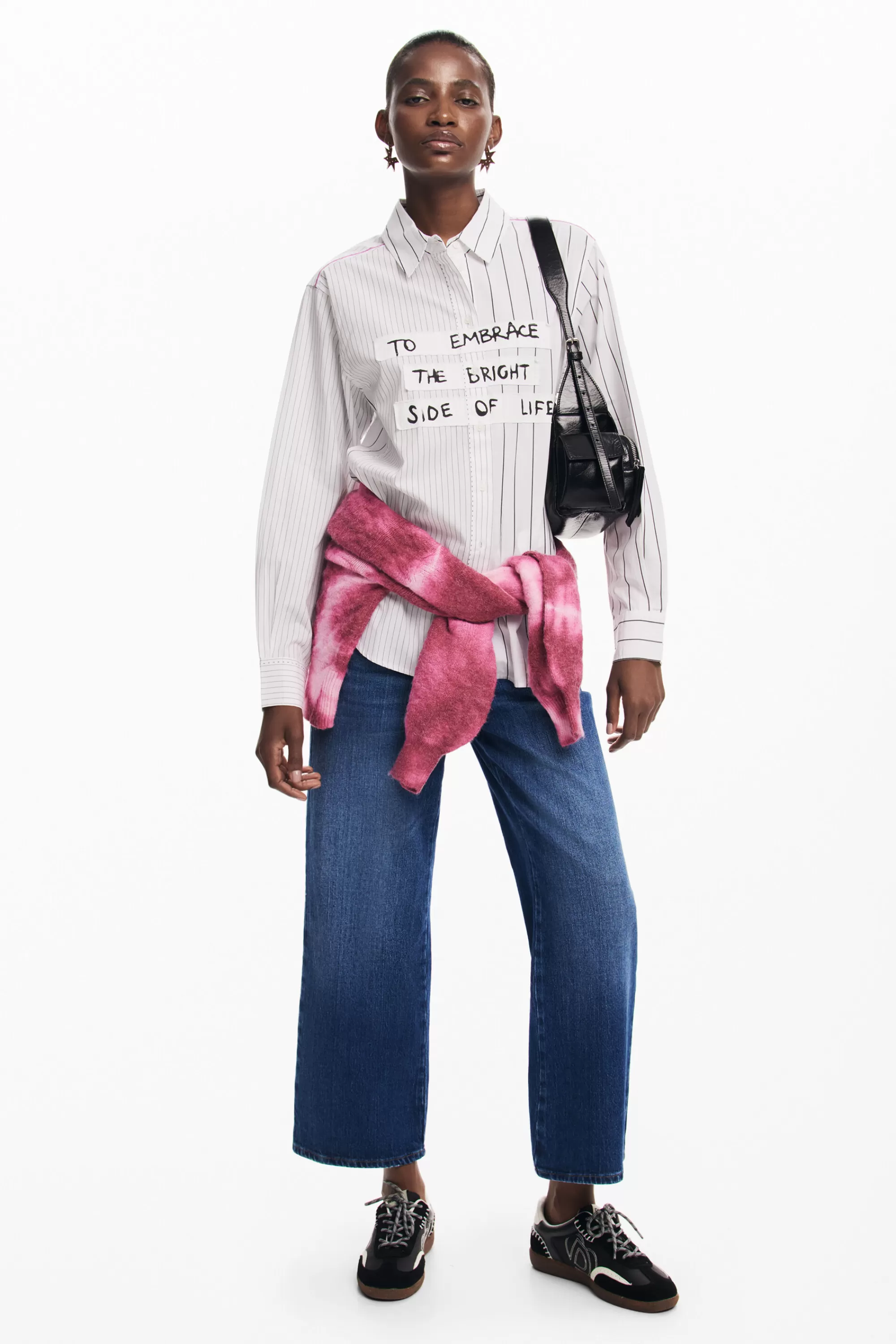 Desigual Shirts And Blouses>Striped shirt with phrase