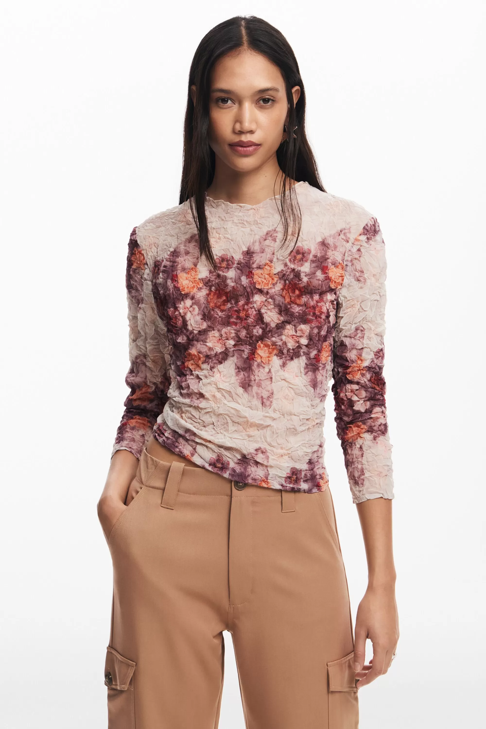 Desigual Shirts And Blouses>Textured floral blouse