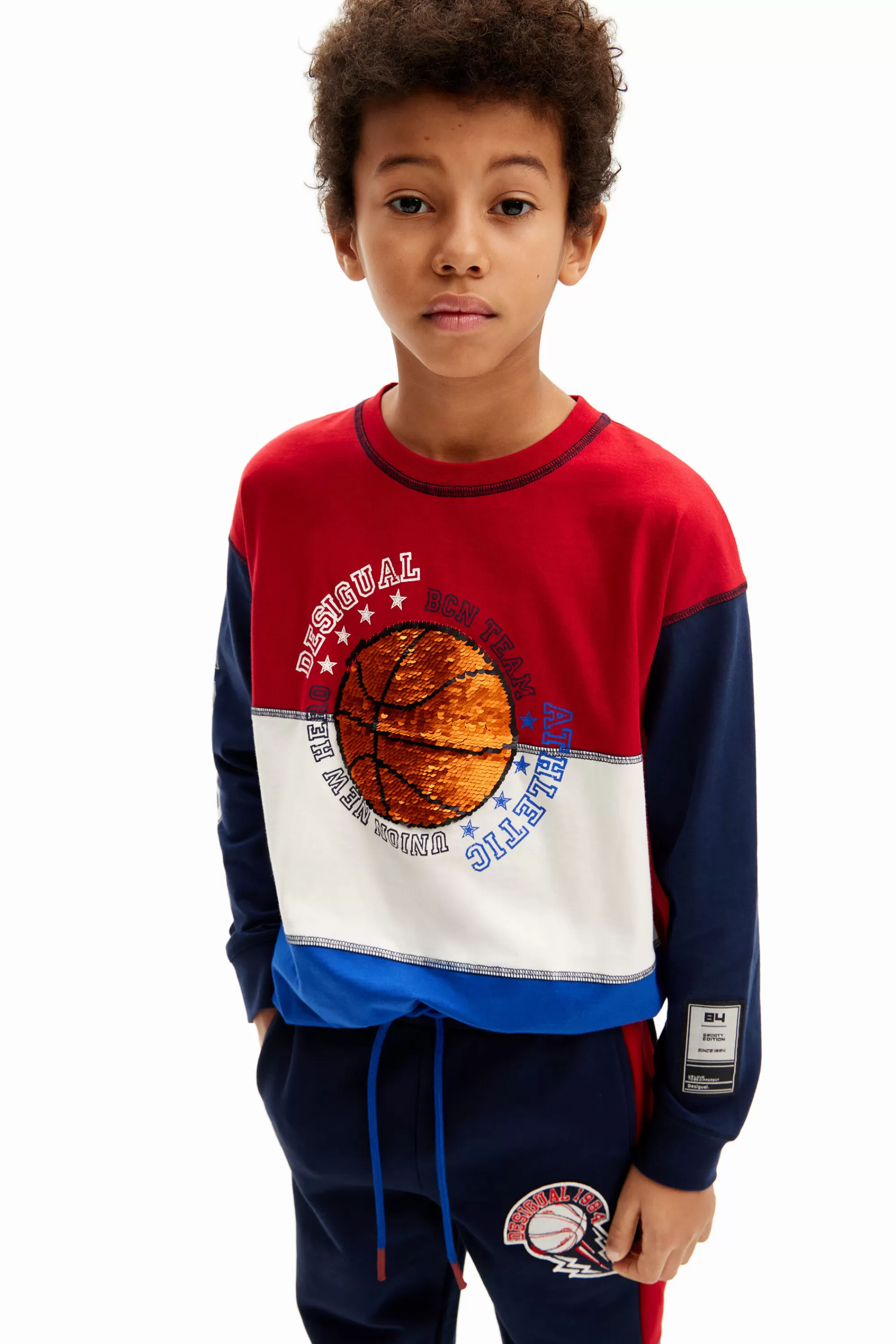 Desigual T-shirts And Shirts>Tricolor basketball T-shirt