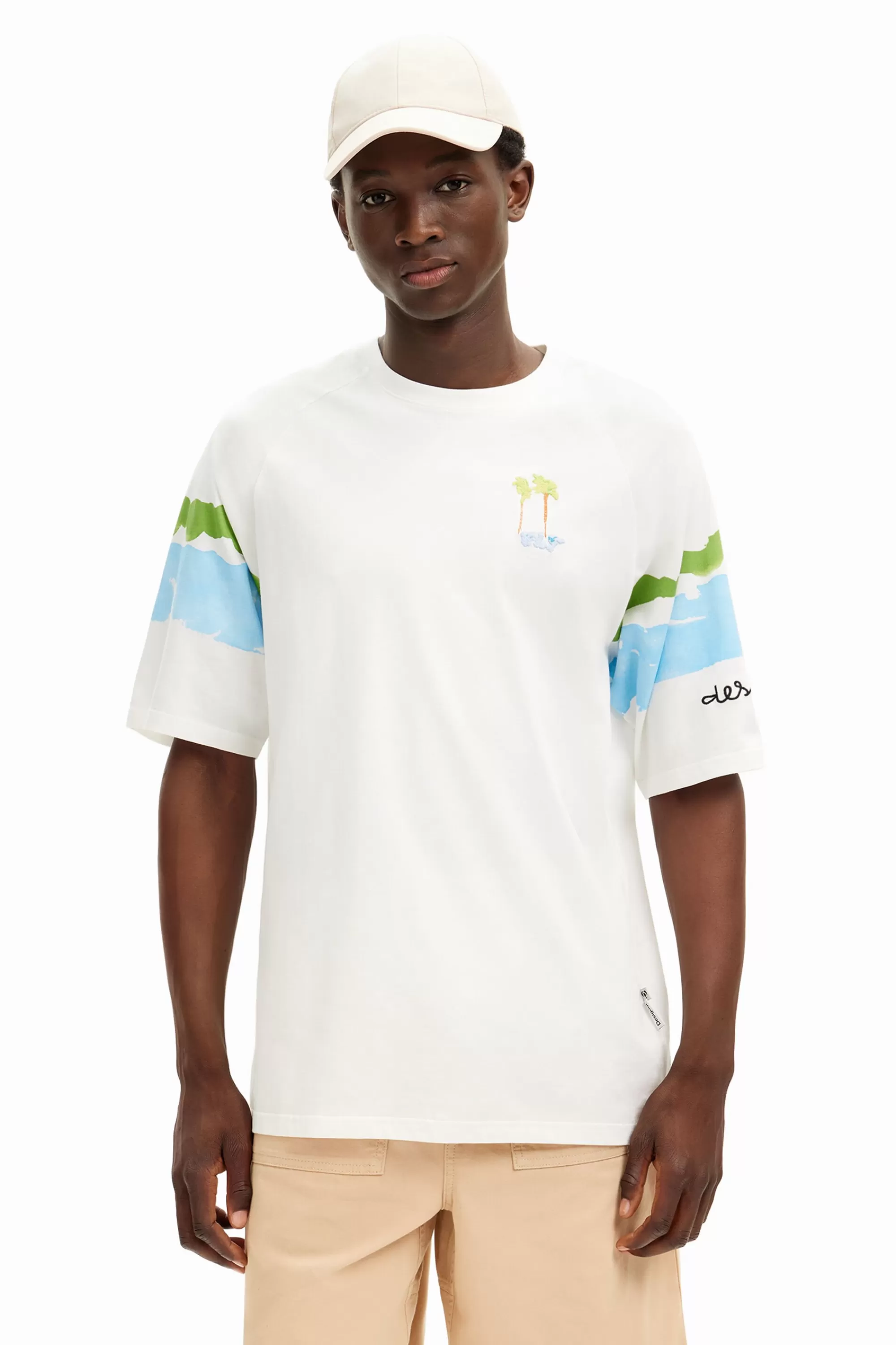 Desigual T-shirts>Watercolor Palm Trees T-Shirt