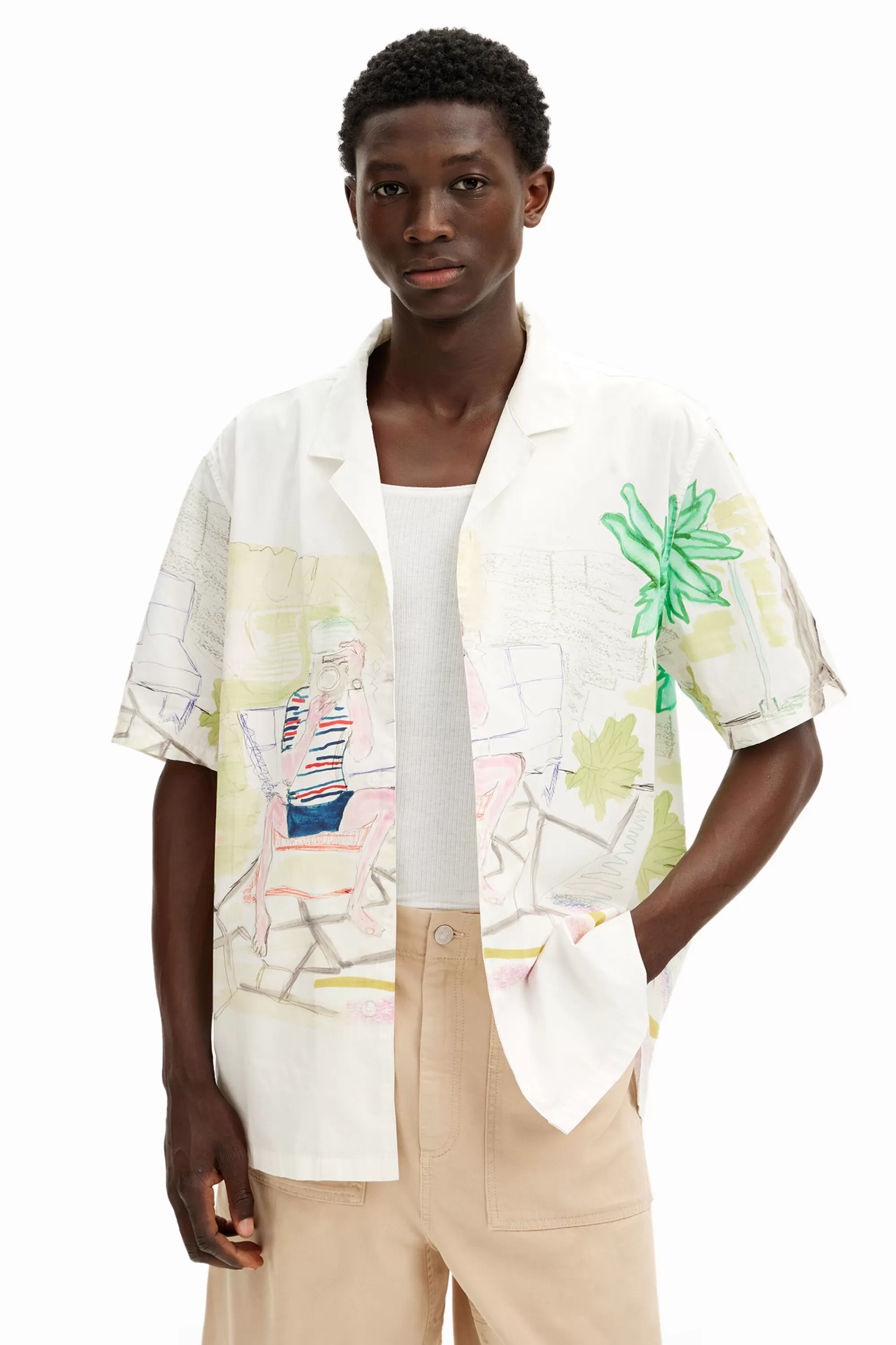 Desigual T-shirts | Shirts>Watercolor print shirt