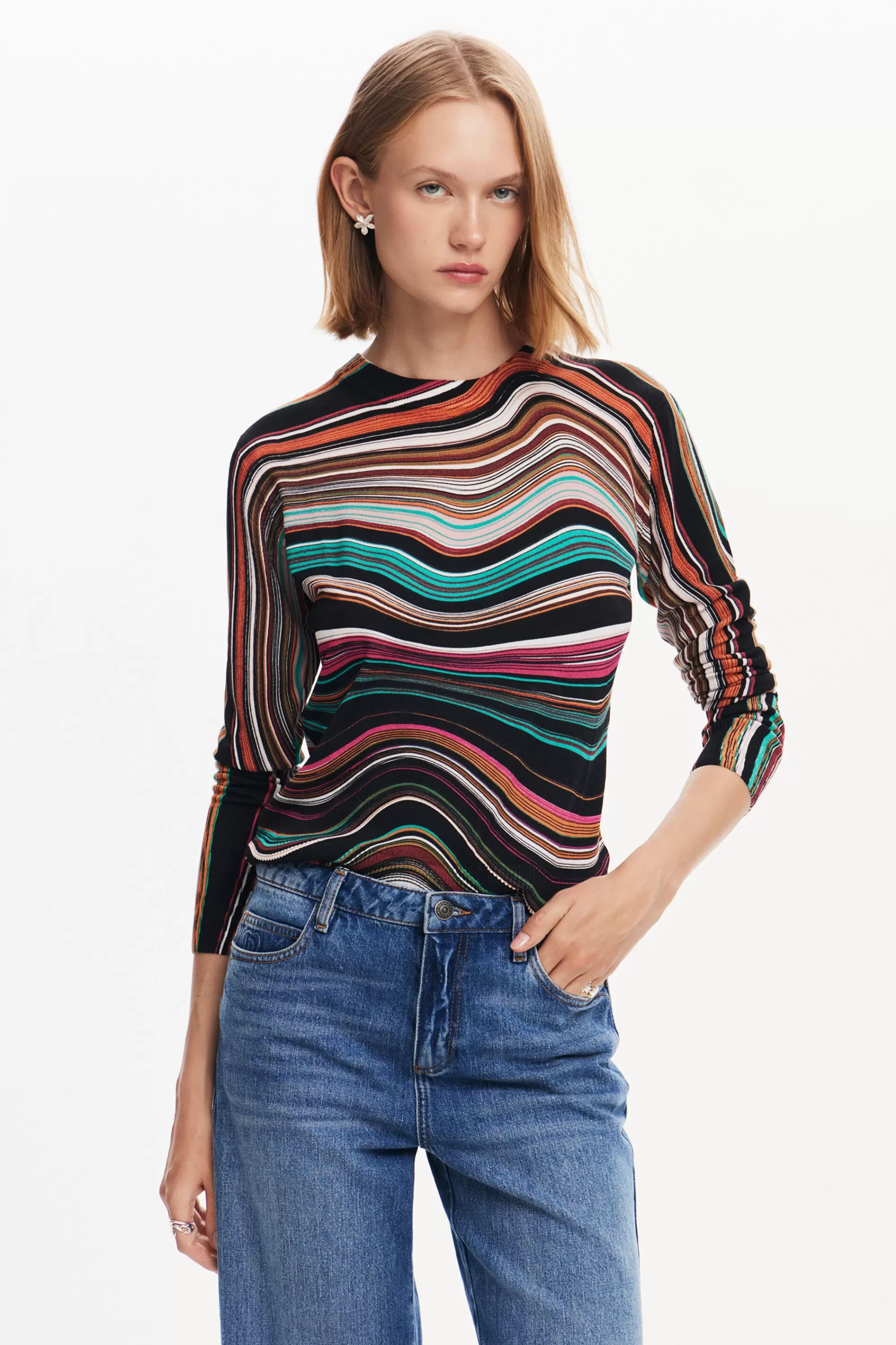 Desigual Knitwear | Sweaters>Wavy striped sweater