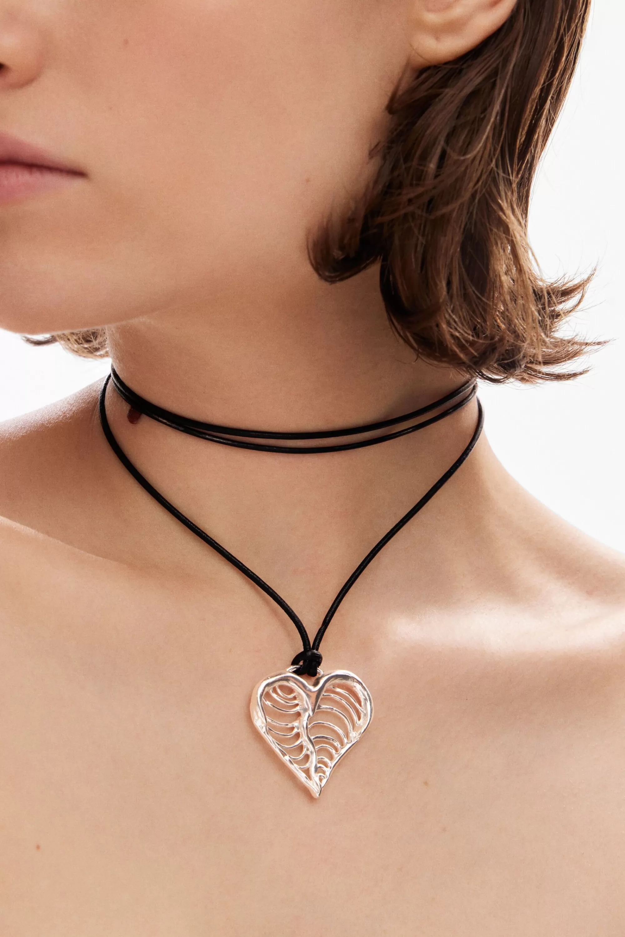 Desigual Jewelry>Zalio cord silver-plated heart pendant