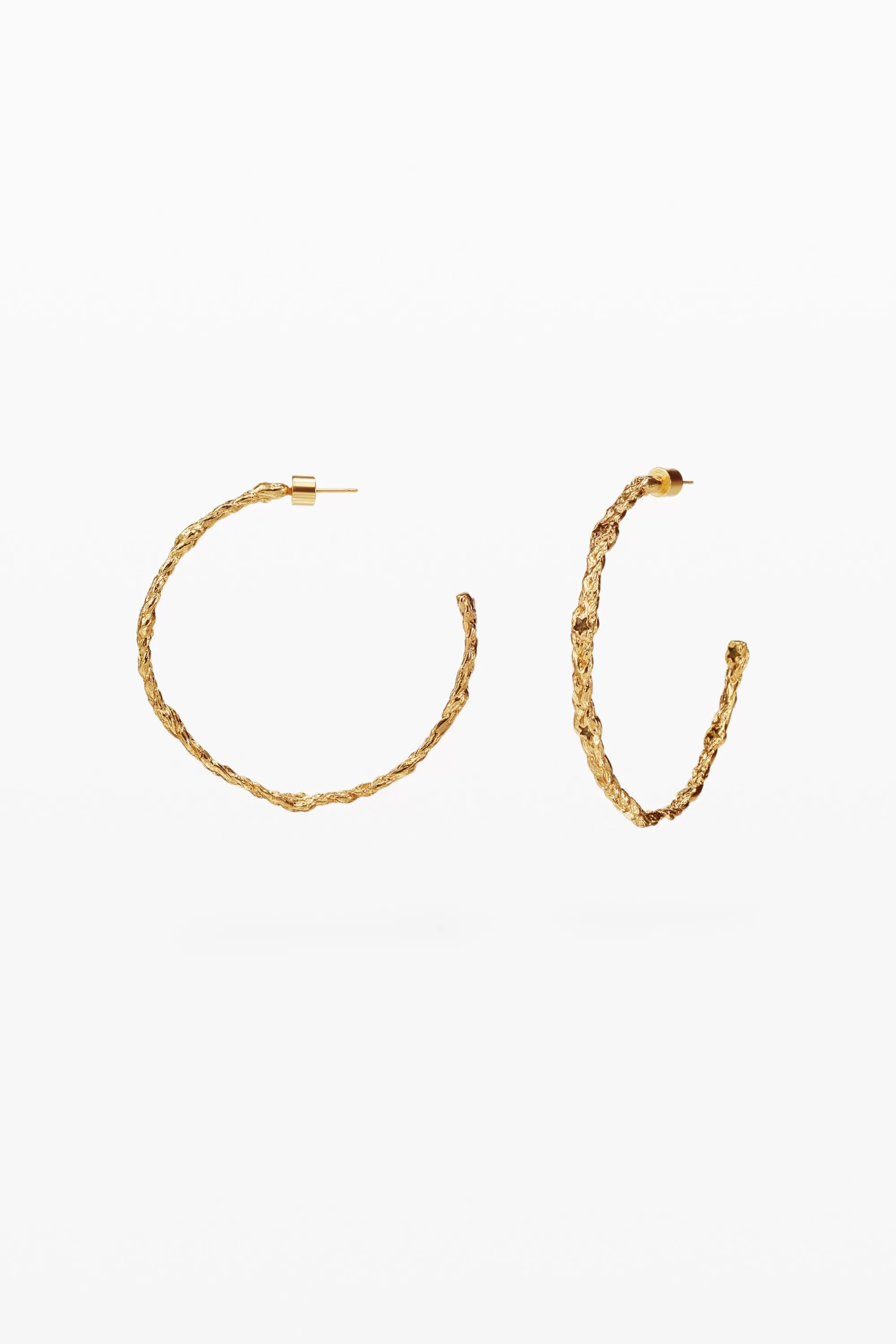 Desigual Jewelry>Zalio gold-plated braided hoop earrings