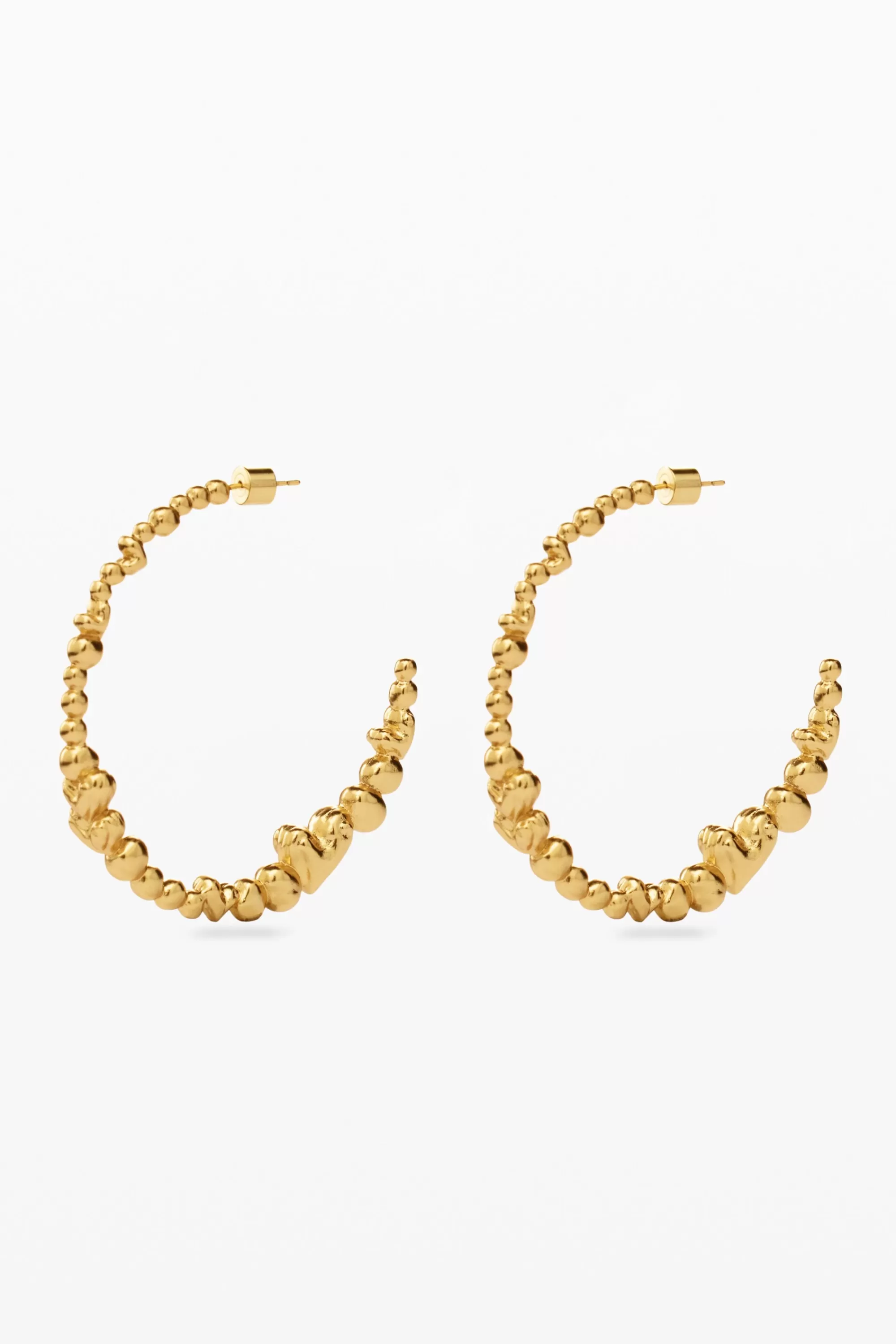 Desigual Jewelry>Zalio gold-plated heart hoop earrings