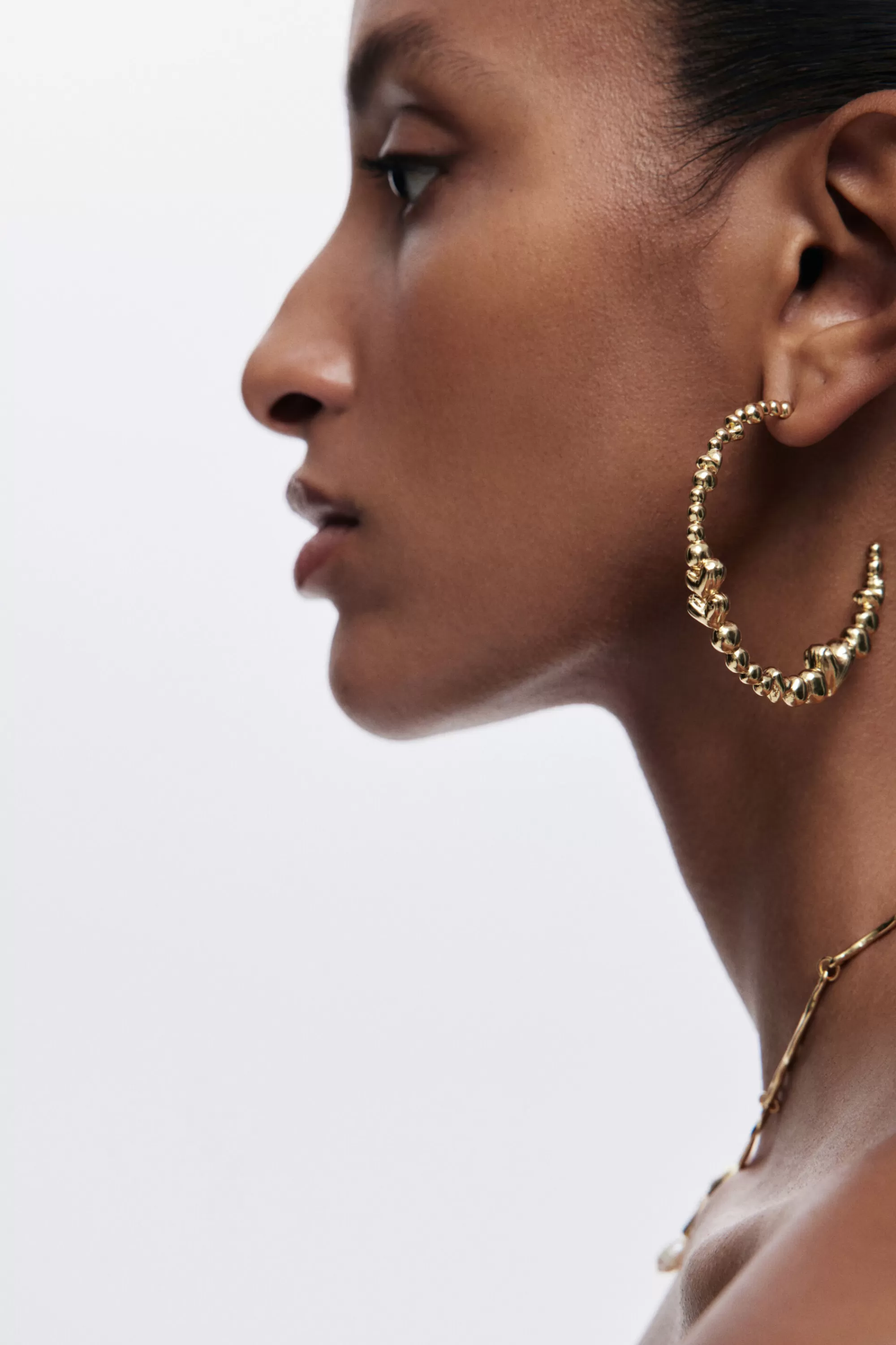 Desigual Jewelry>Zalio gold-plated heart hoop earrings