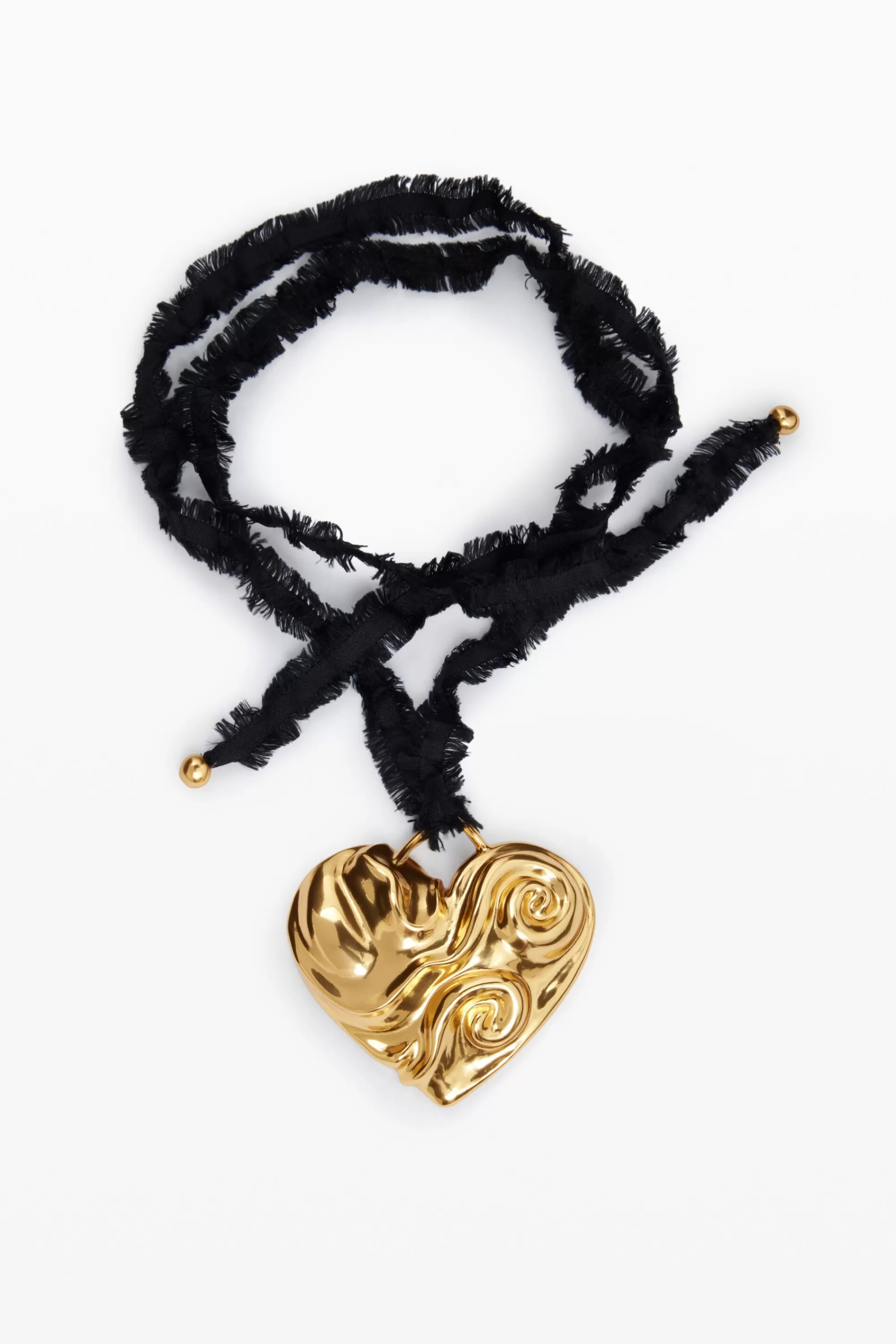 Desigual Jewelry>Zalio gold-plated heart pendant with ribbon