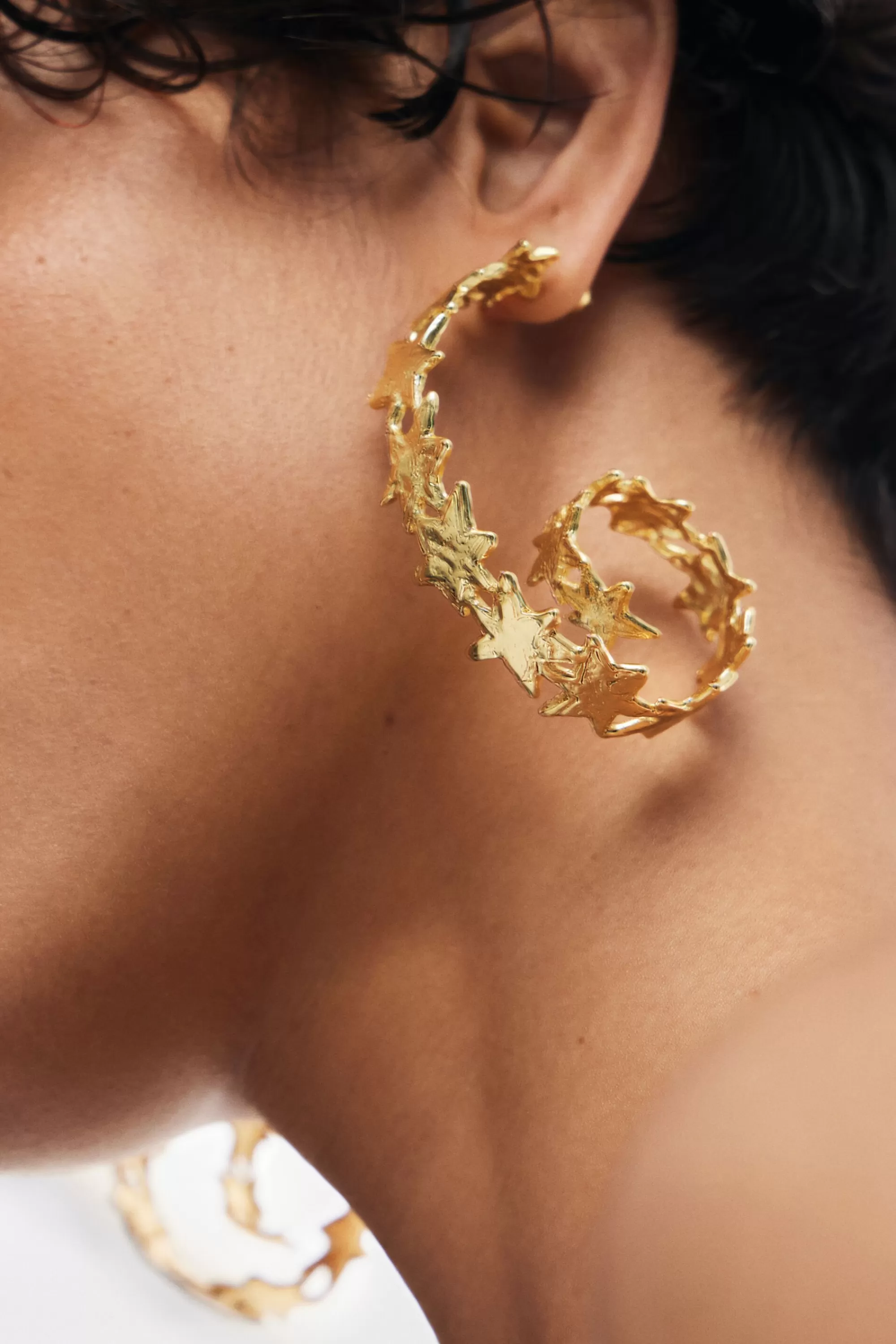 Desigual Jewelry>Zalio gold-plated spiral star earrings