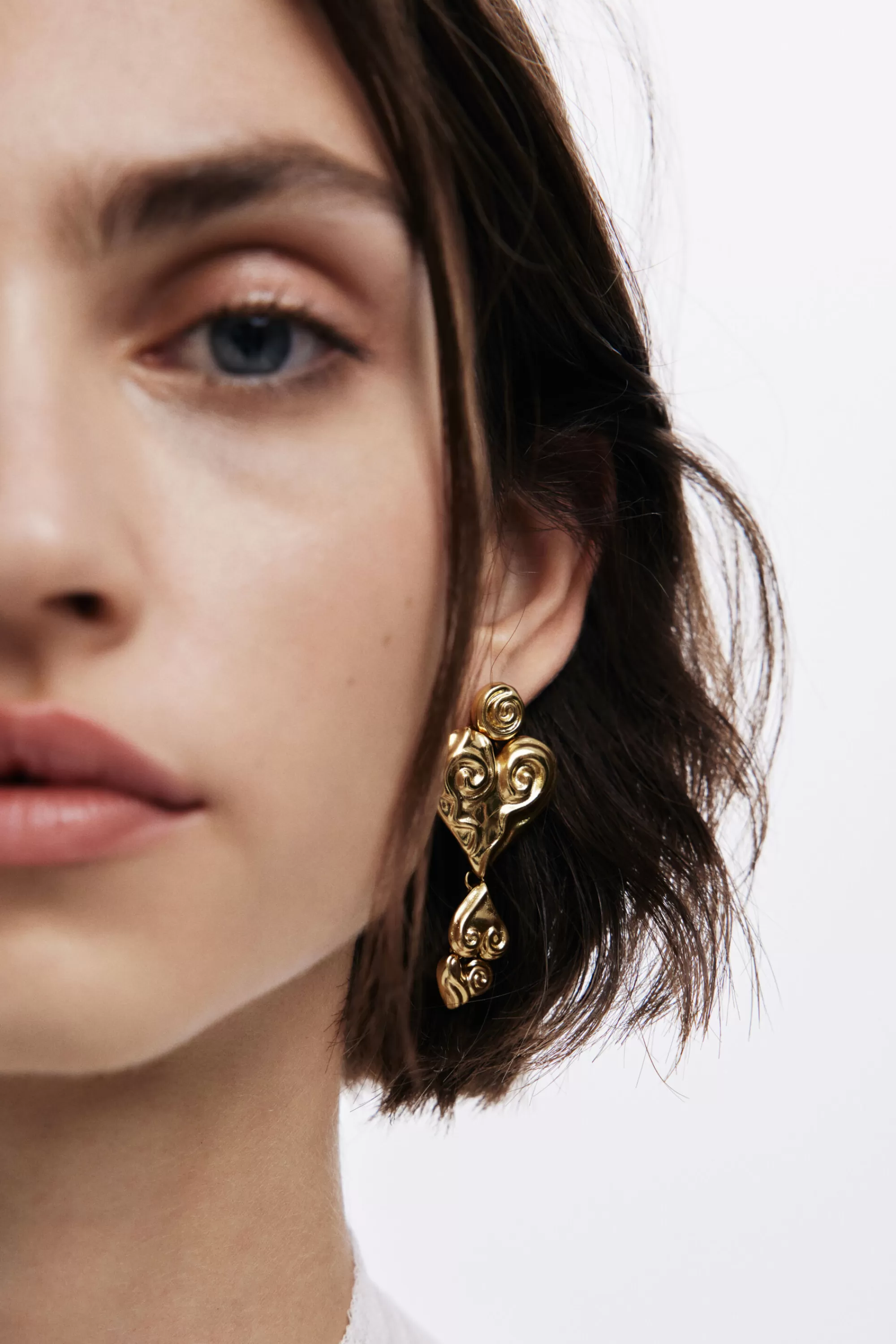 Desigual Jewelry>Zalio gold-plated triple heart earrings