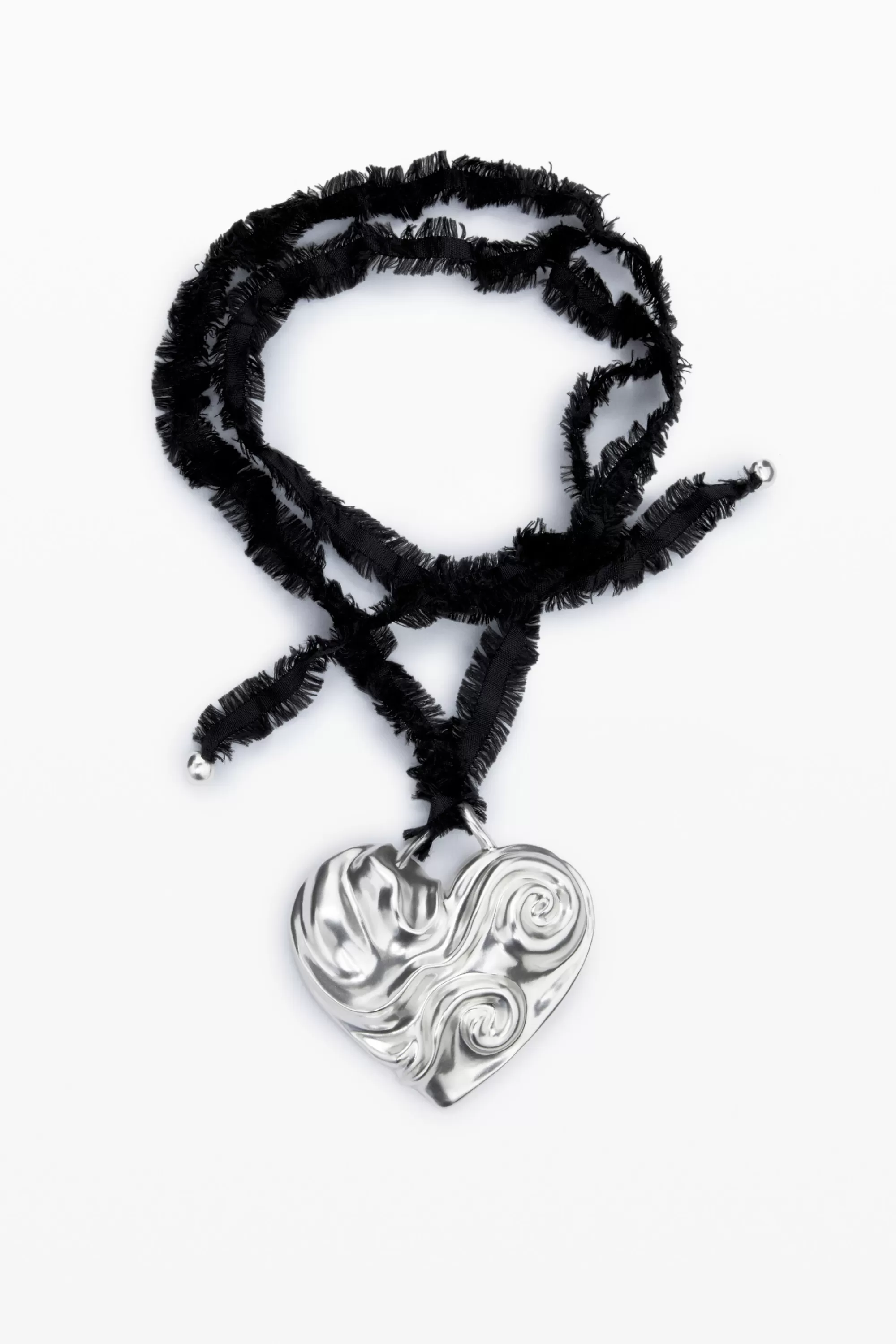 Desigual Jewelry>Zalio silver-plated heart pendant with ribbon